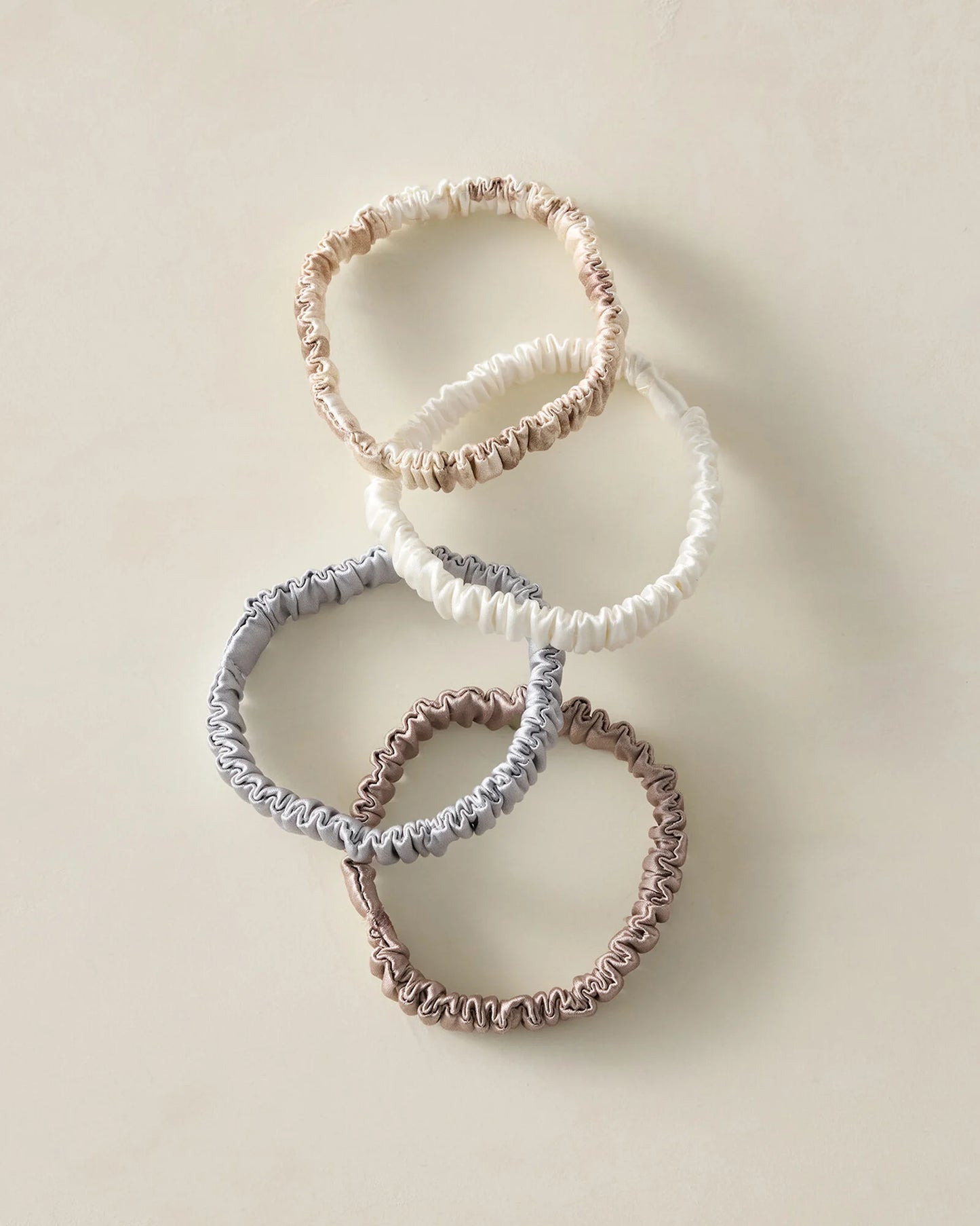 Washable Silk Hair Ties — Neutral Multi