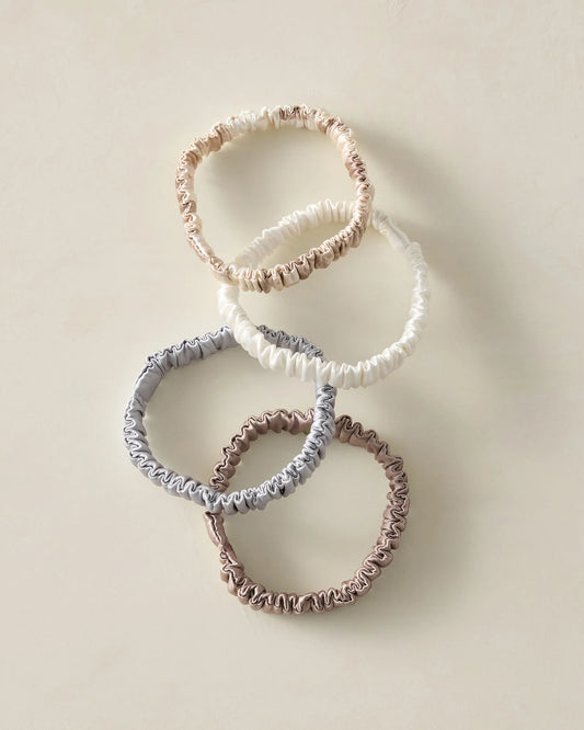 Washable Silk Hair Ties — Neutral Multi