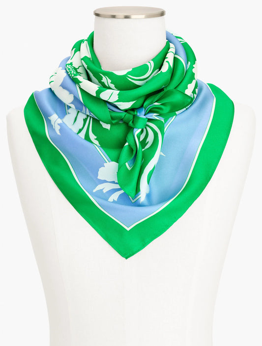 Delightful Floral Silk Square Scarf