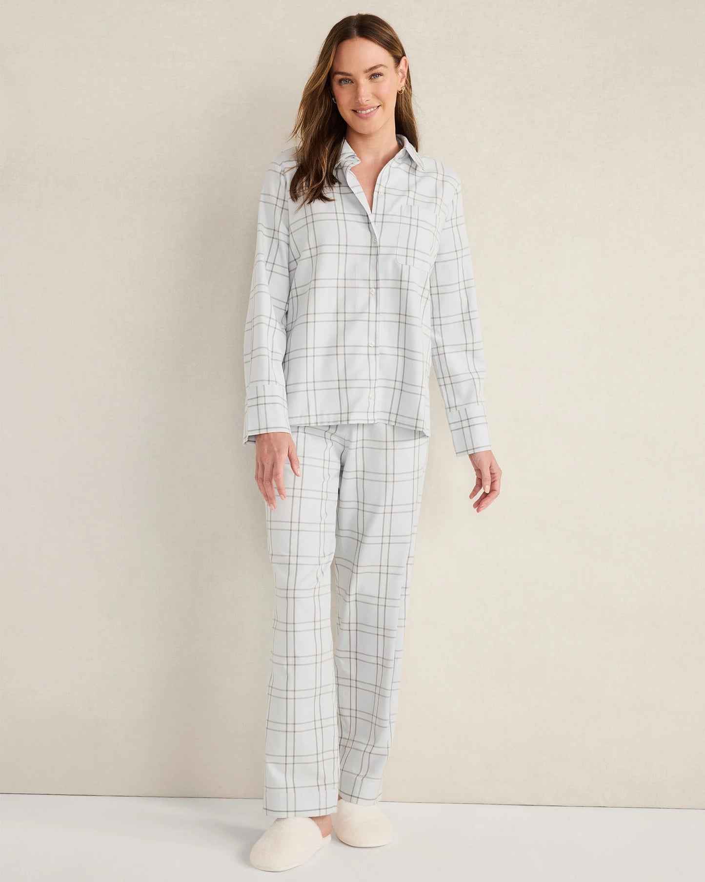 Lightweight Flannel Windowpane Pajama Pants