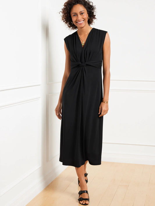 Matte Jersey V-Neck Dress