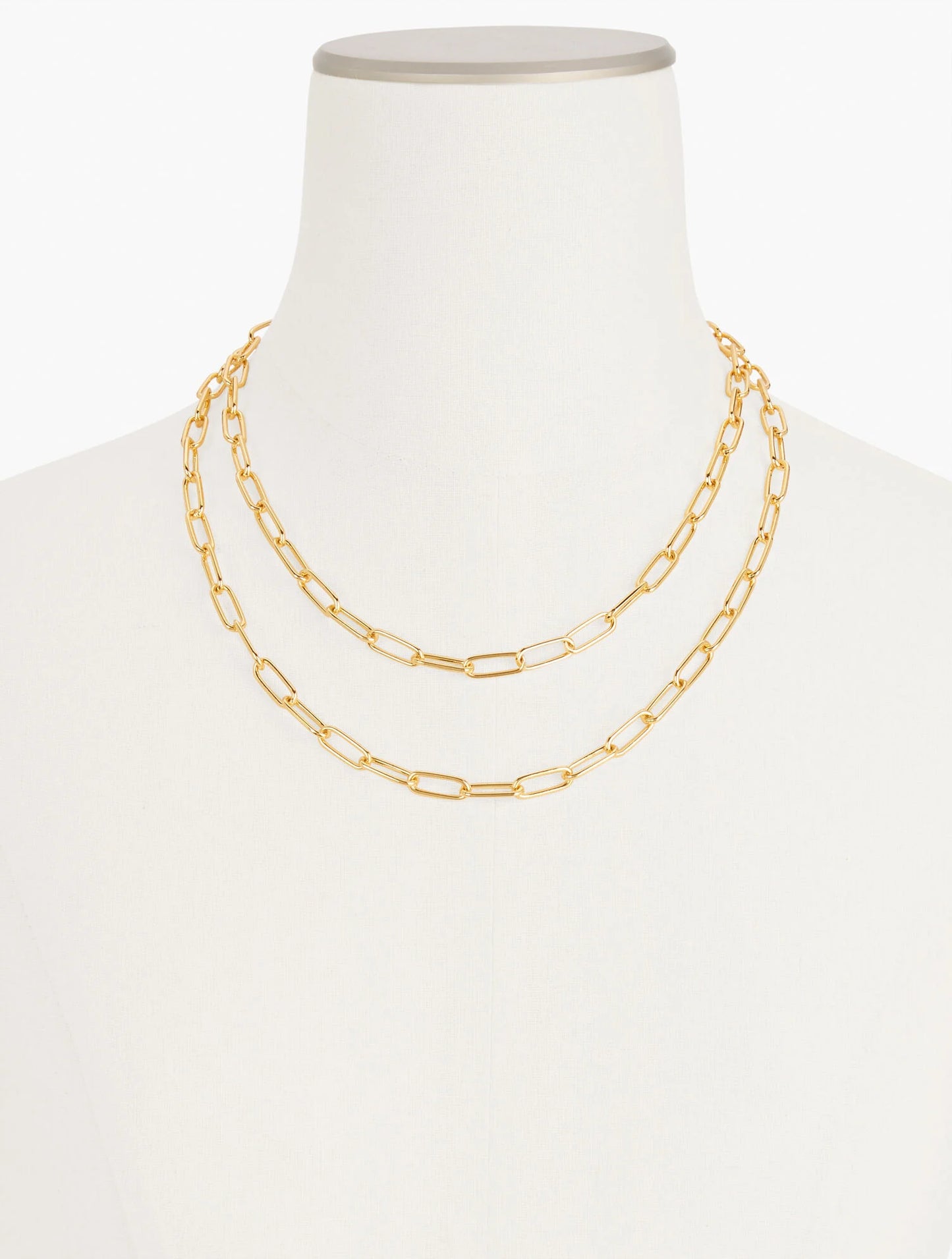 Layered Paperclip Link Necklace