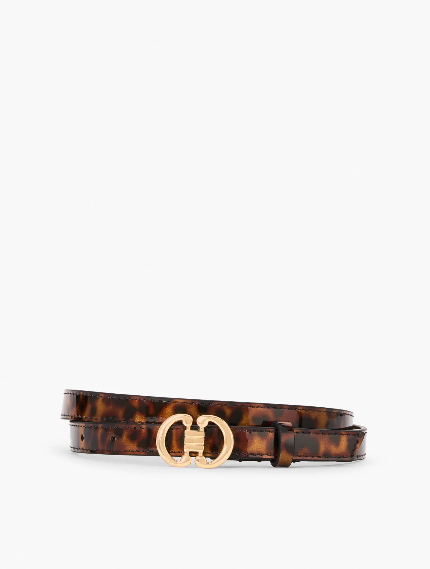 Tortoiseshell Patent Slim Belt
