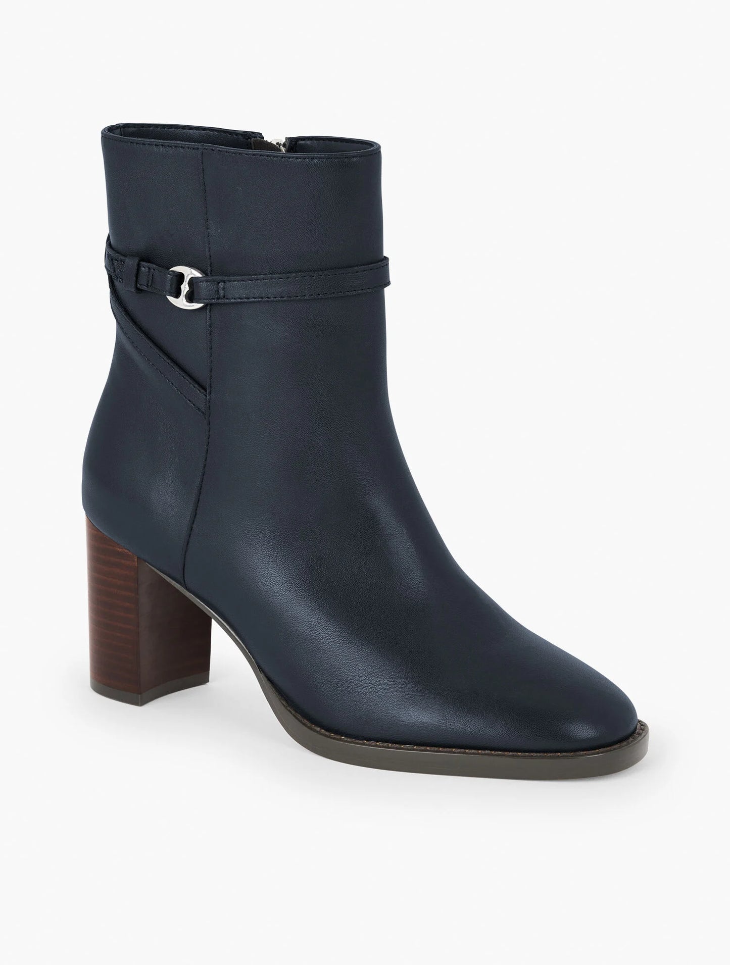 Claudette Nappa Block Heel Ankle Boots