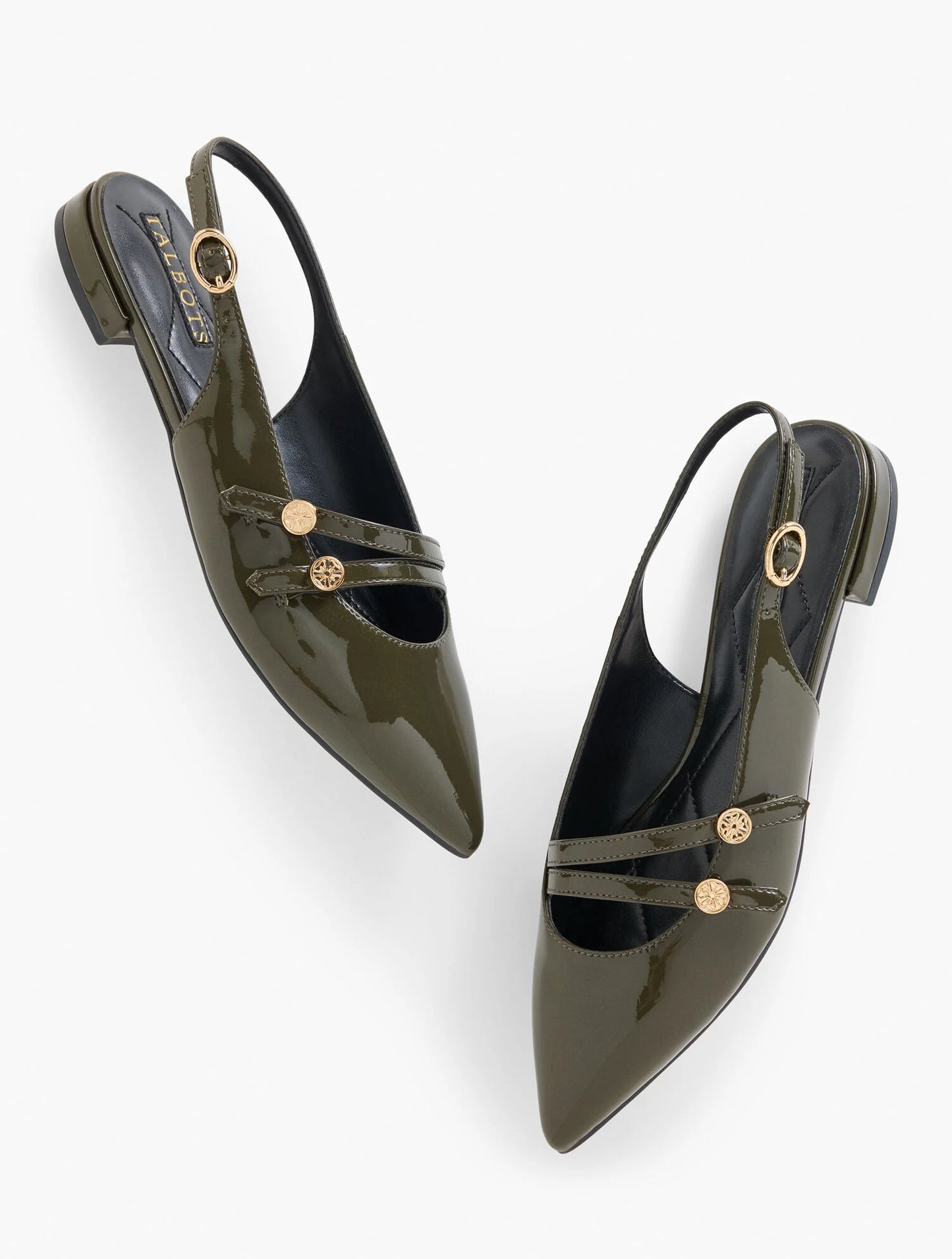 Scarlet Patent Slingback Flats - Pearlized