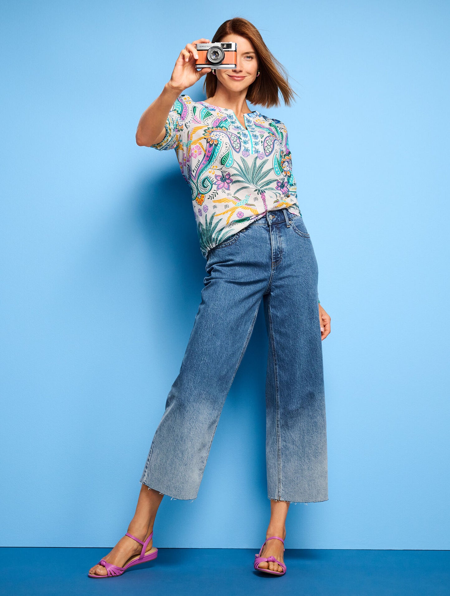 Wide Leg Crop Jeans - Hoffman Wash