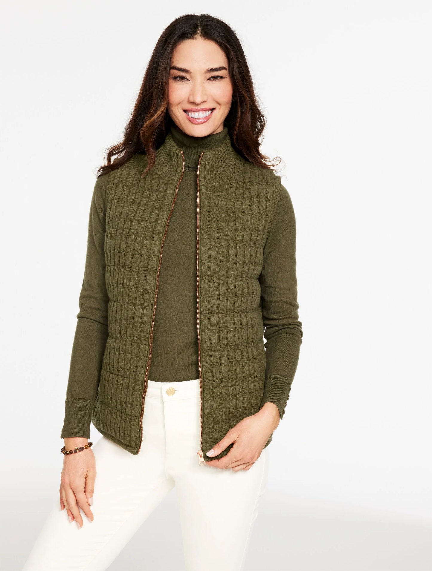 Cable Knit Quilted Vest