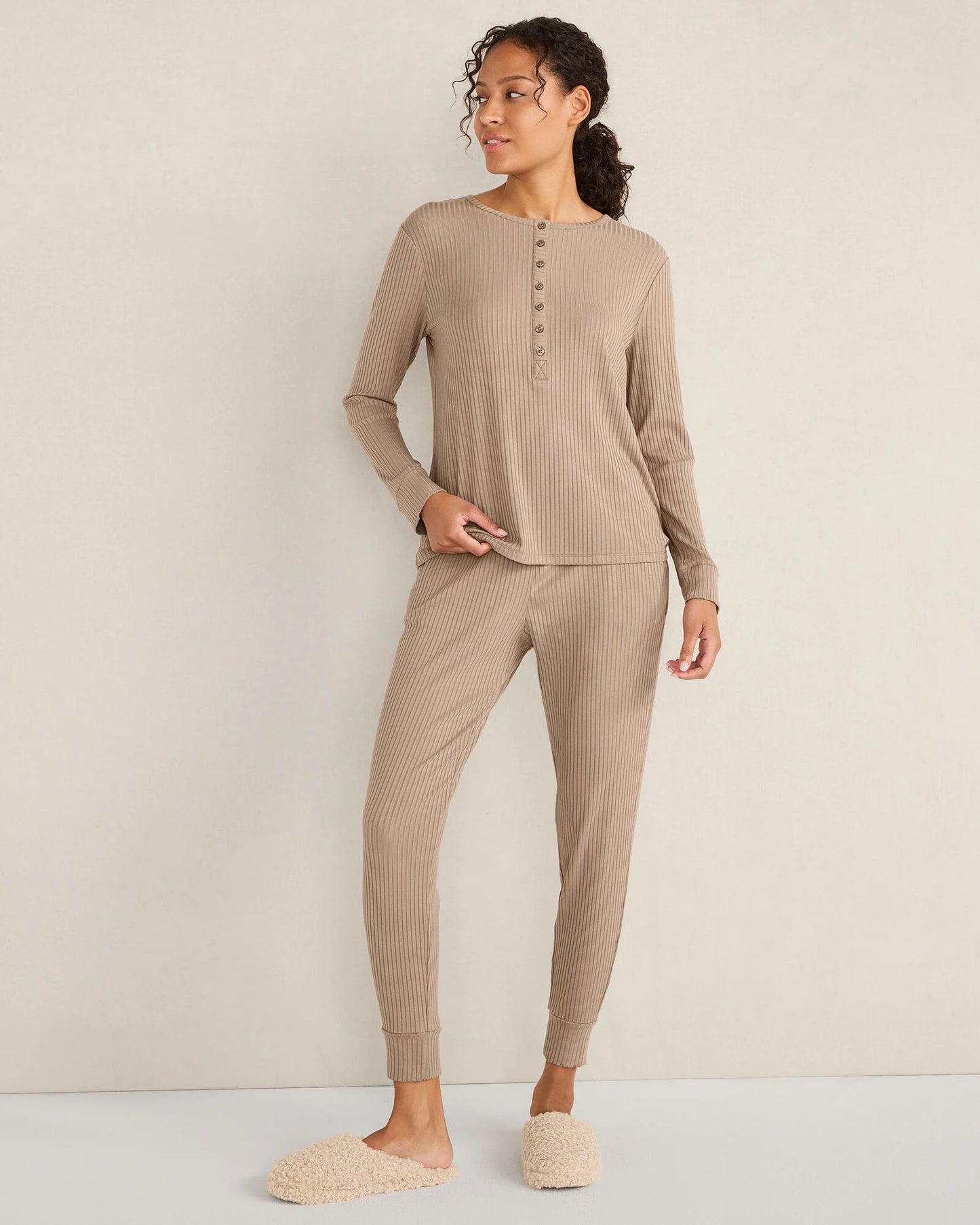 Drapey Rib Knit Joggers