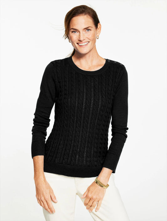 Cable Knit Crewneck Sweater