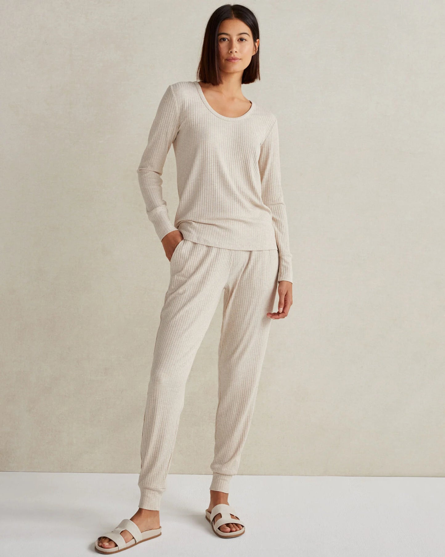 Drapey Rib Knit Joggers