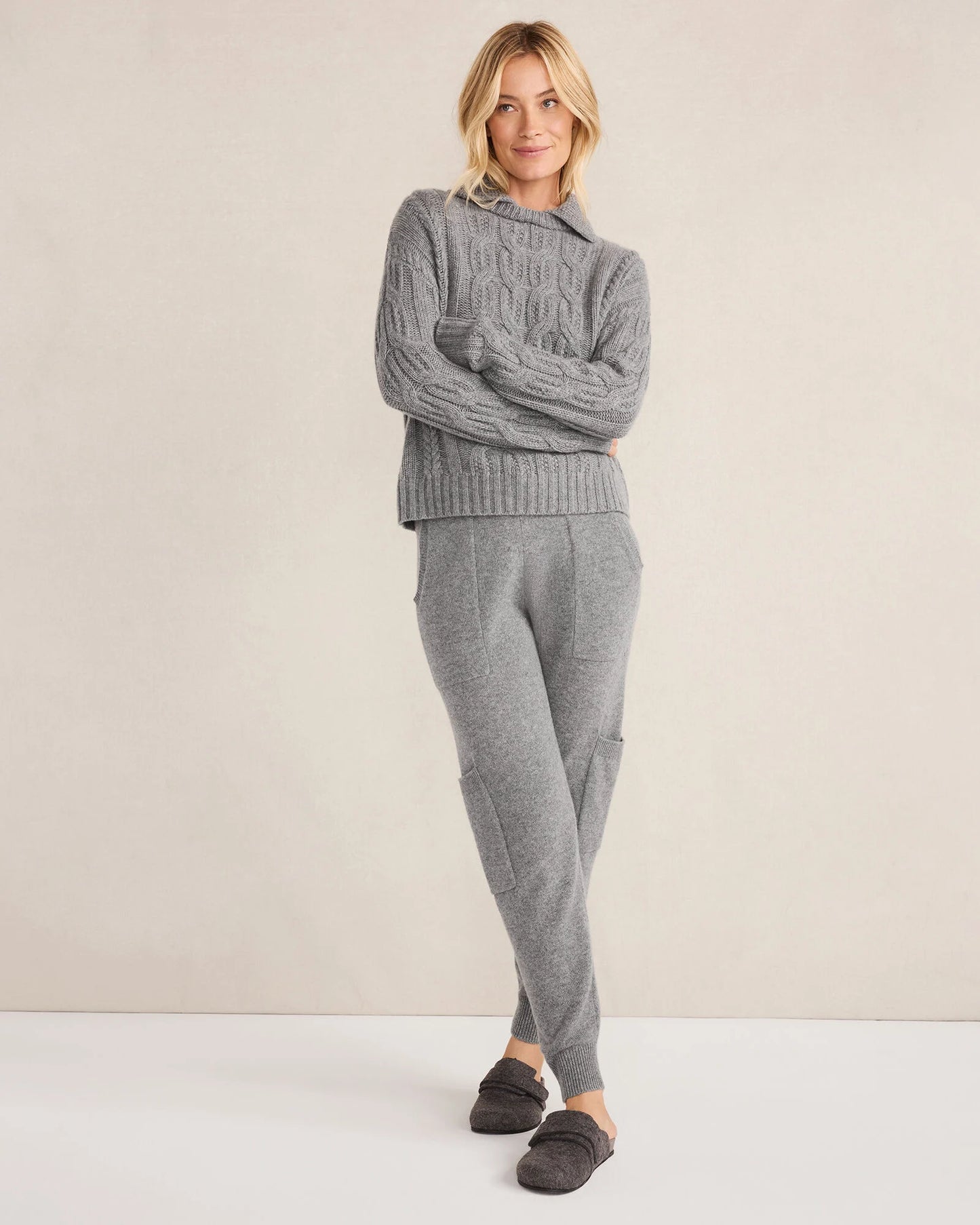 Cashmere Cable Collared Sweater
