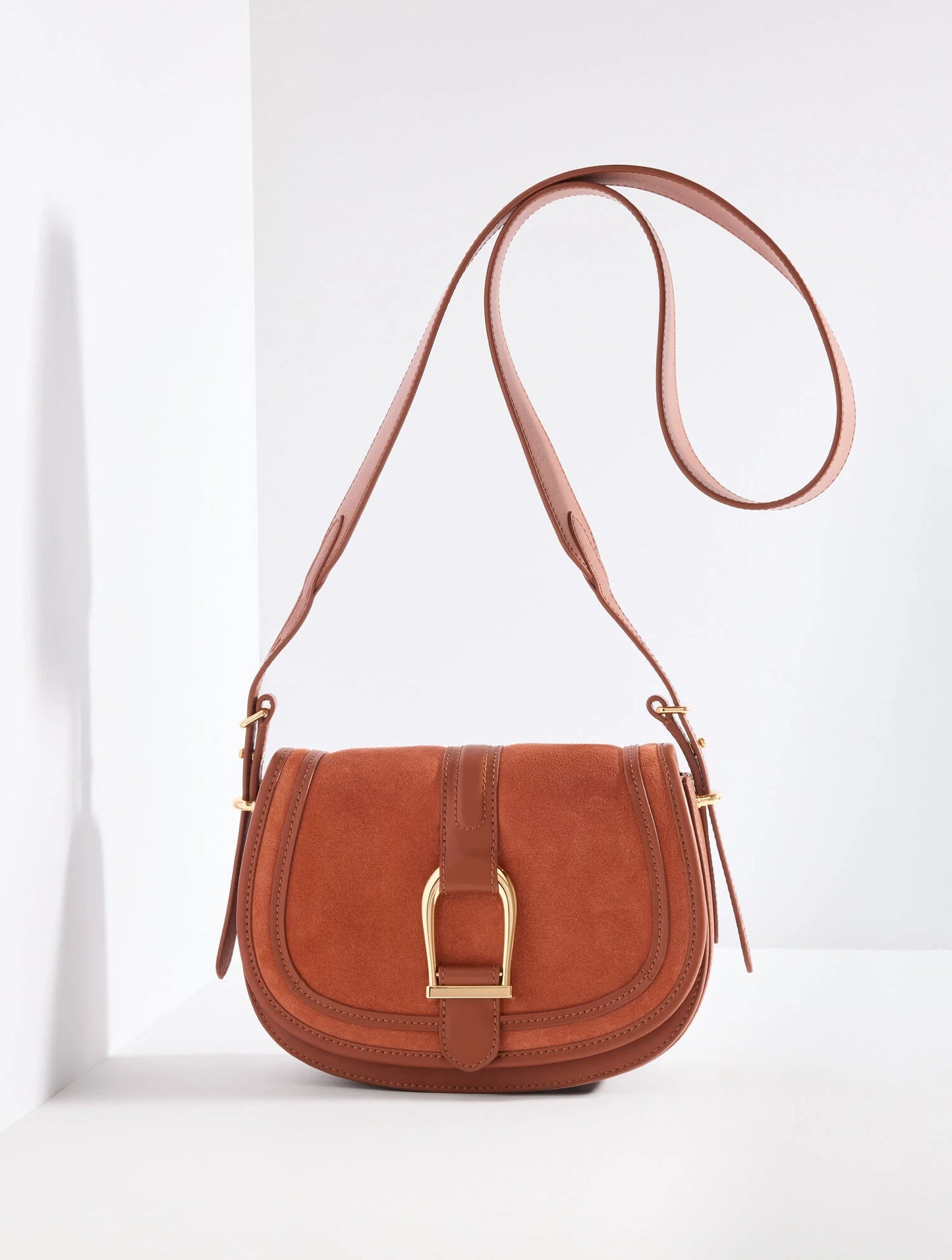 Suede & Leather Saddle Bag