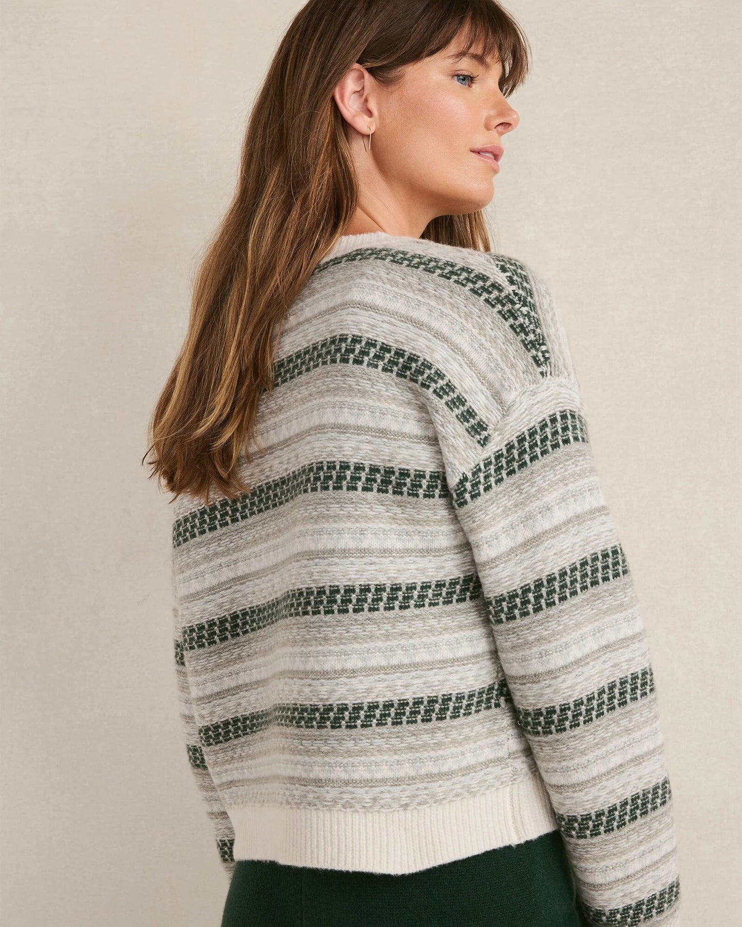 Wool Blend Fair Isle Cardigan