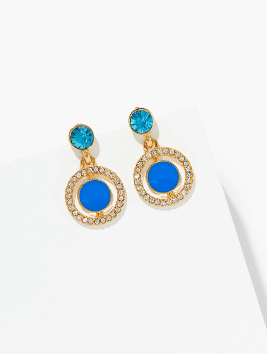 Mother-of-Pearl Enamel Drop Earrings