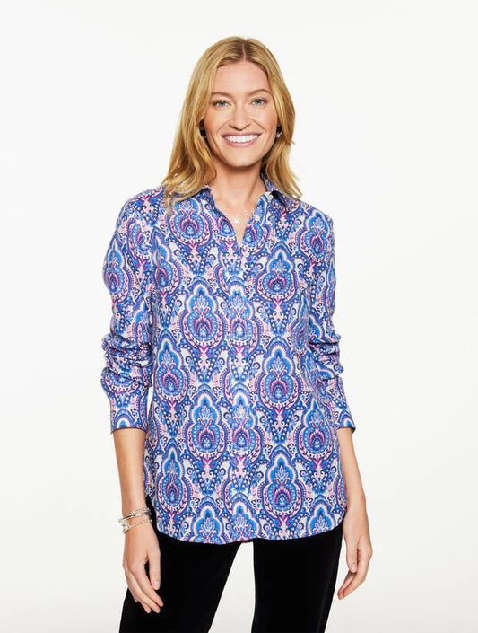Metallic Flannel Modern Classic Shirt - Joyful Damask