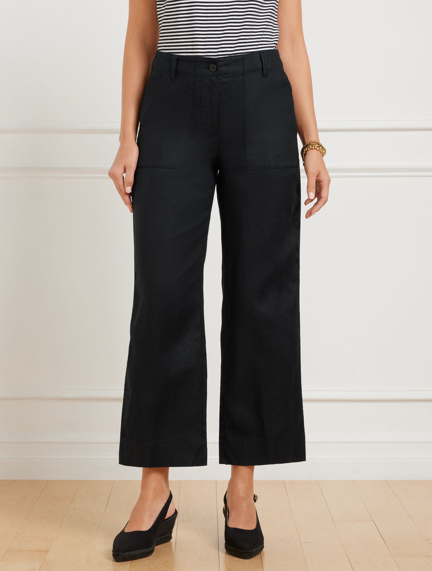 Straight Ankle Washed Linen Pants
