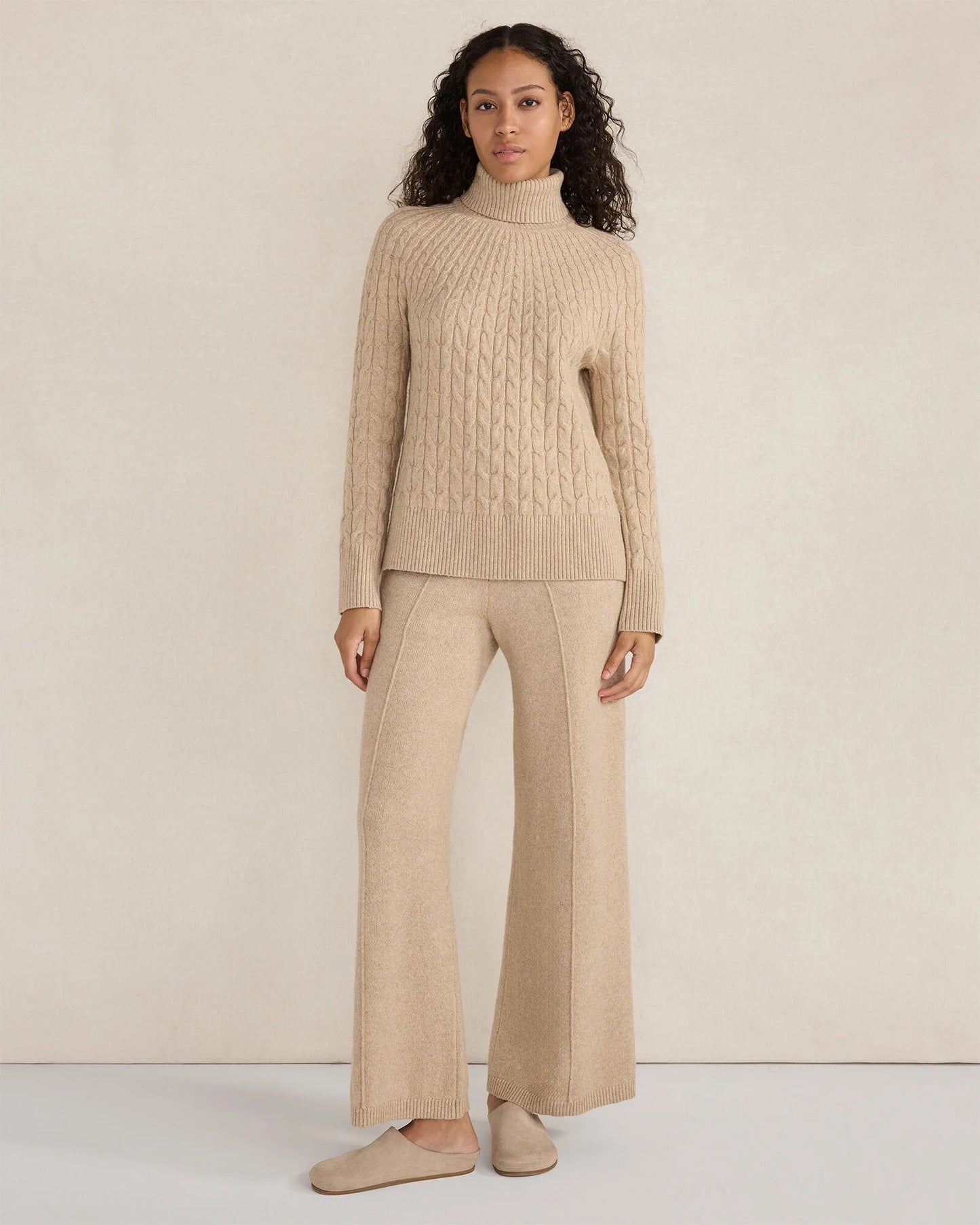 Organic Cotton Blend Gradient Cable Sweater