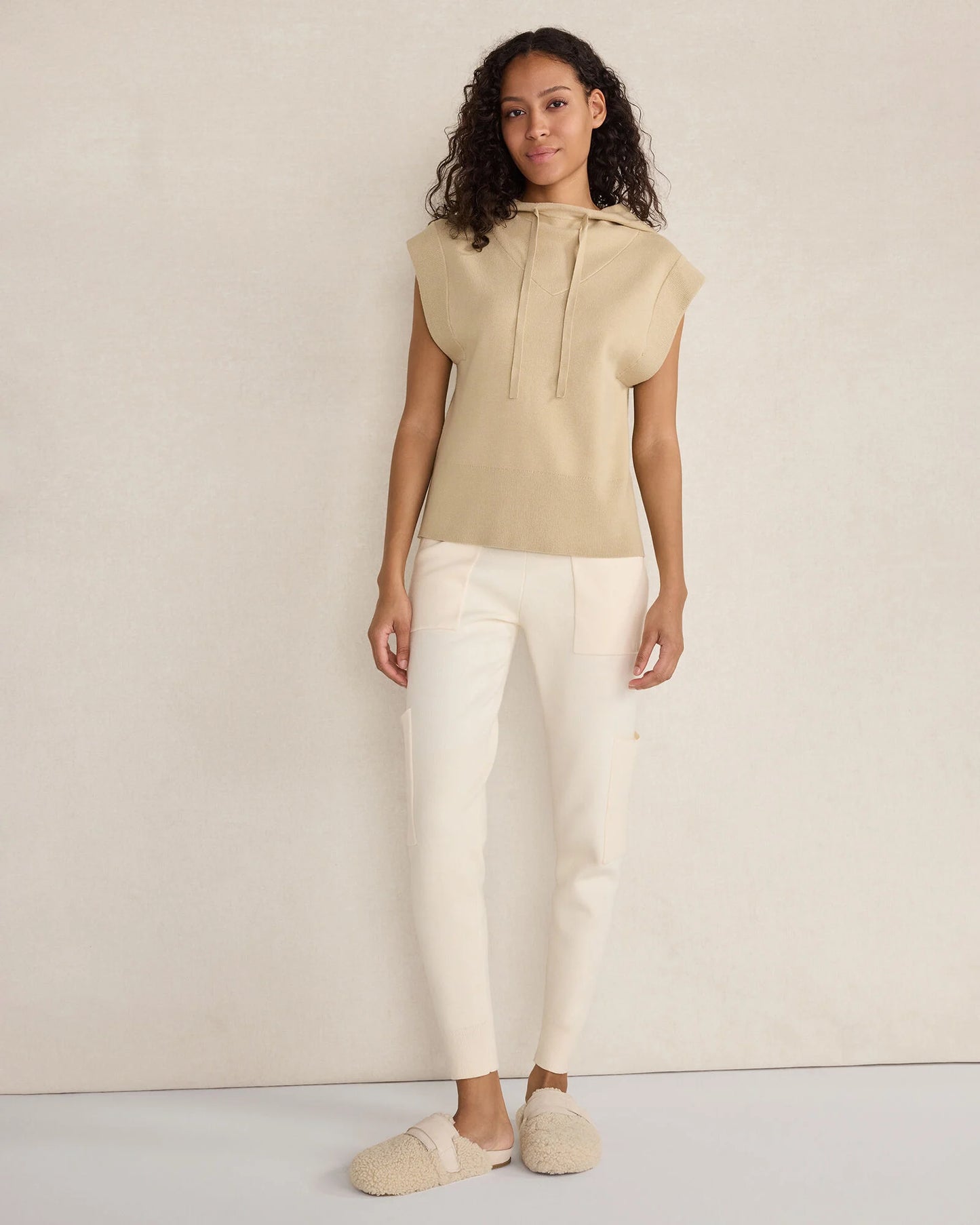 Viscose Blend Sleeveless Hoodie