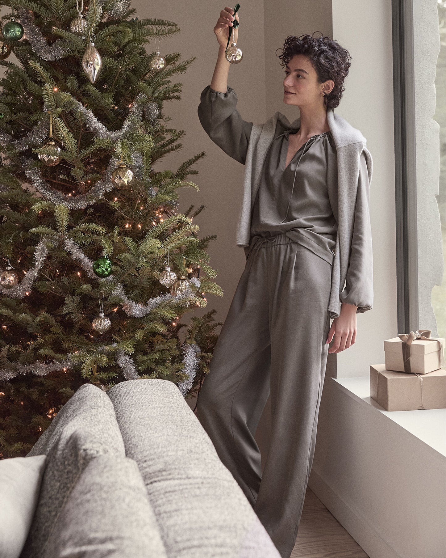 Washed Split Neck Top