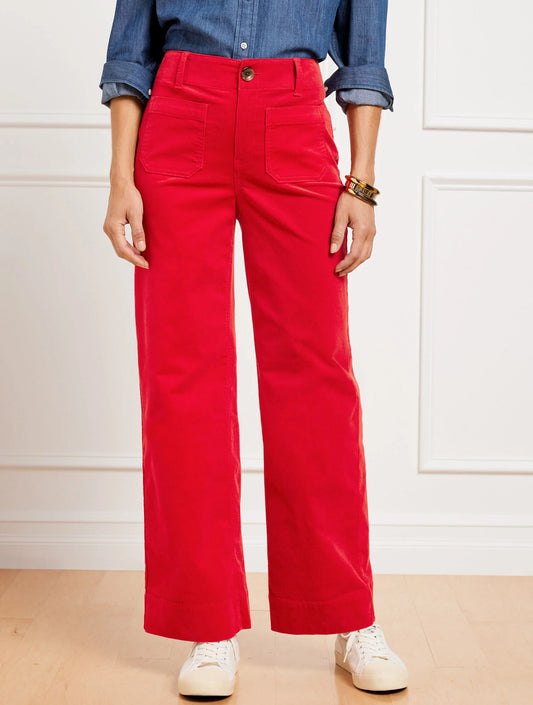 Stretch Corduroy Wide Leg Pants