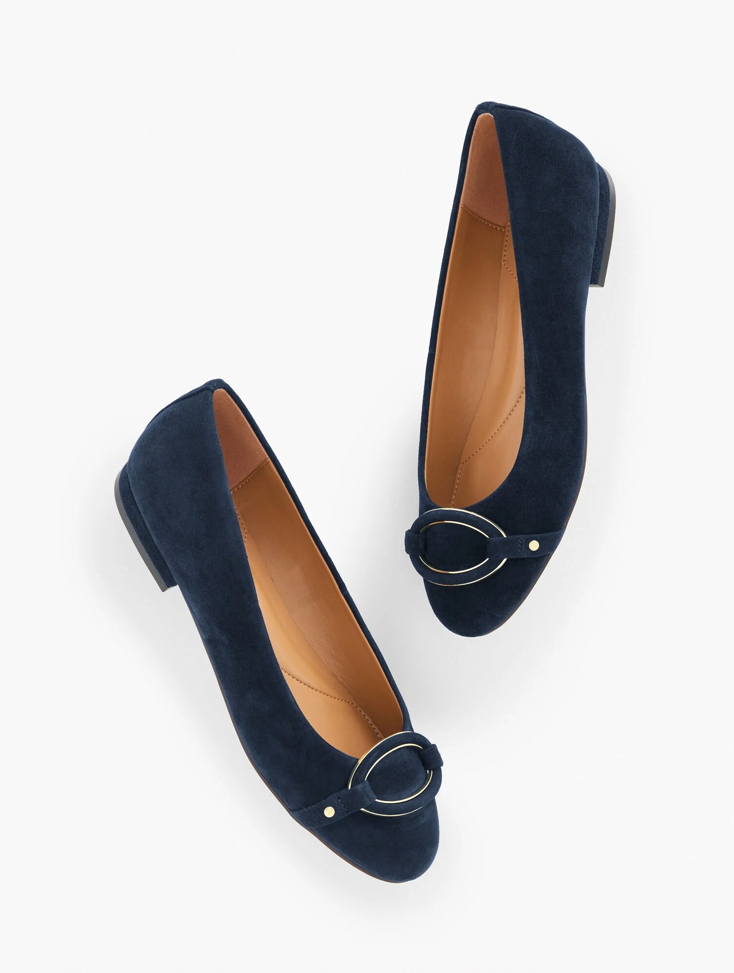 Madison Buckle Suede Ballet Flats