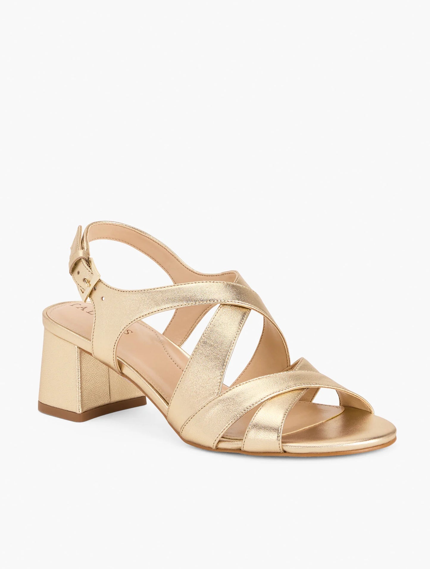 Millie Straps Metallic Nappa Block Heel Sandals