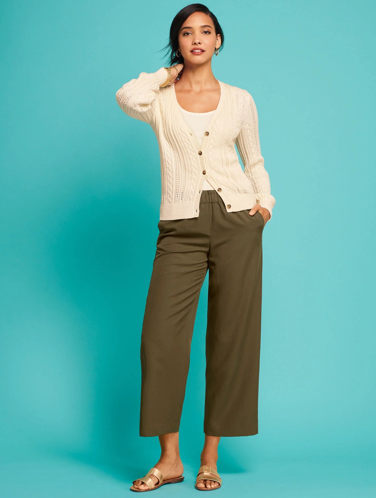 Hannah Metallic Vachetta Slides