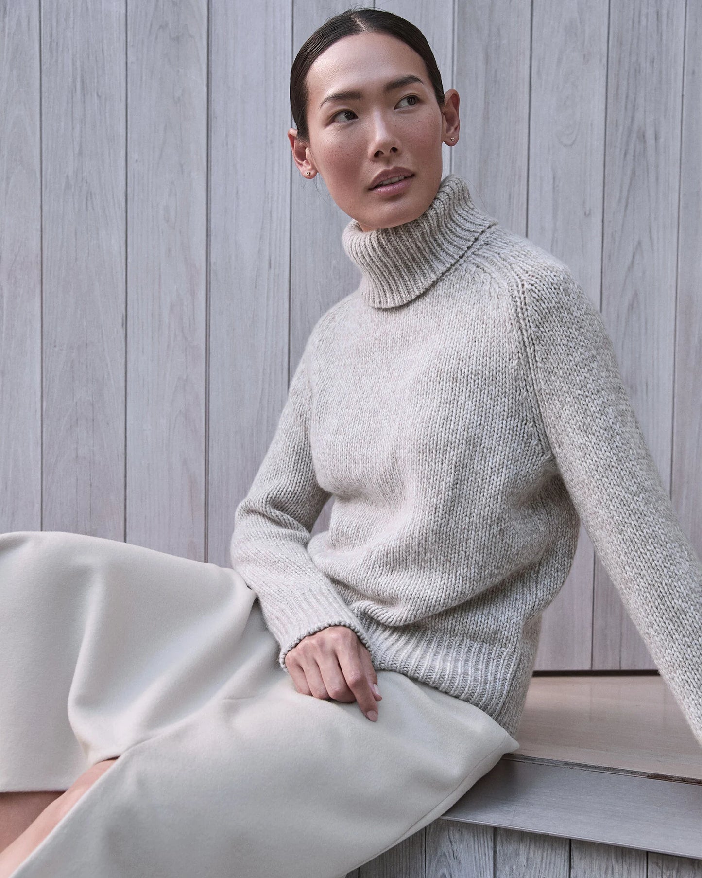 Marled Cashmere Cocoon Crewneck Sweater