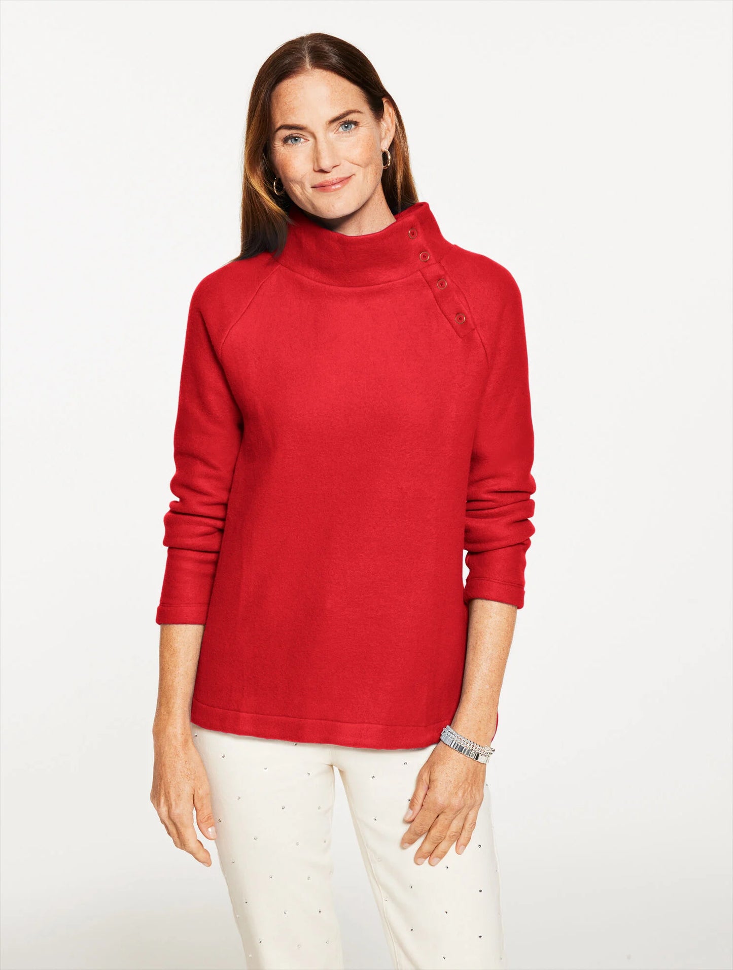 Fleece Mockneck Pullover