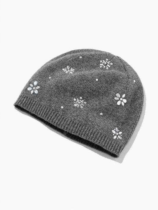 Snowflake Embellished Soft Knit Beanie