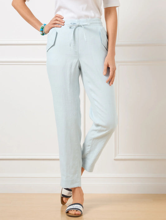 Pull-On Washed Linen Joggers