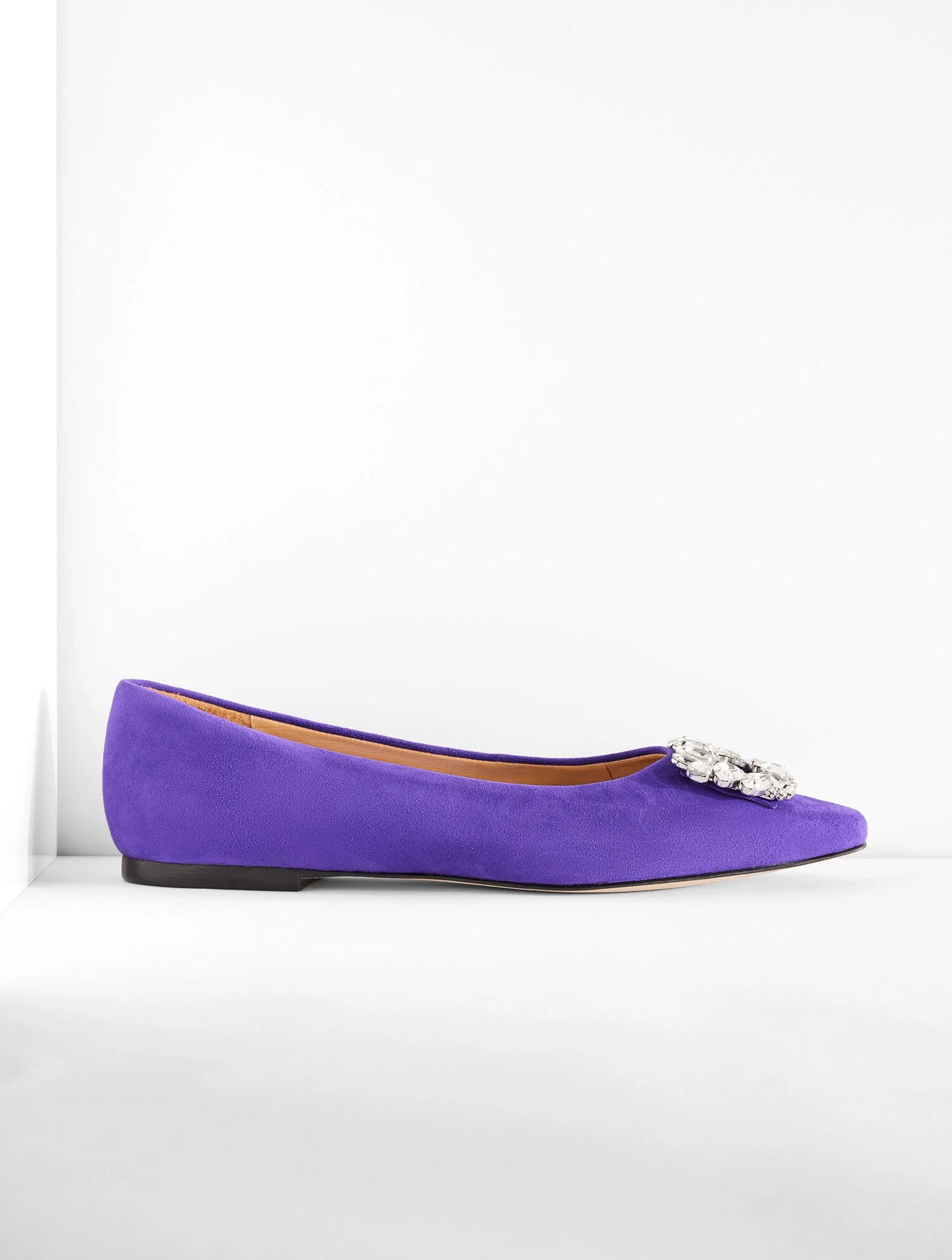 Whitley Crystal Suede Flat