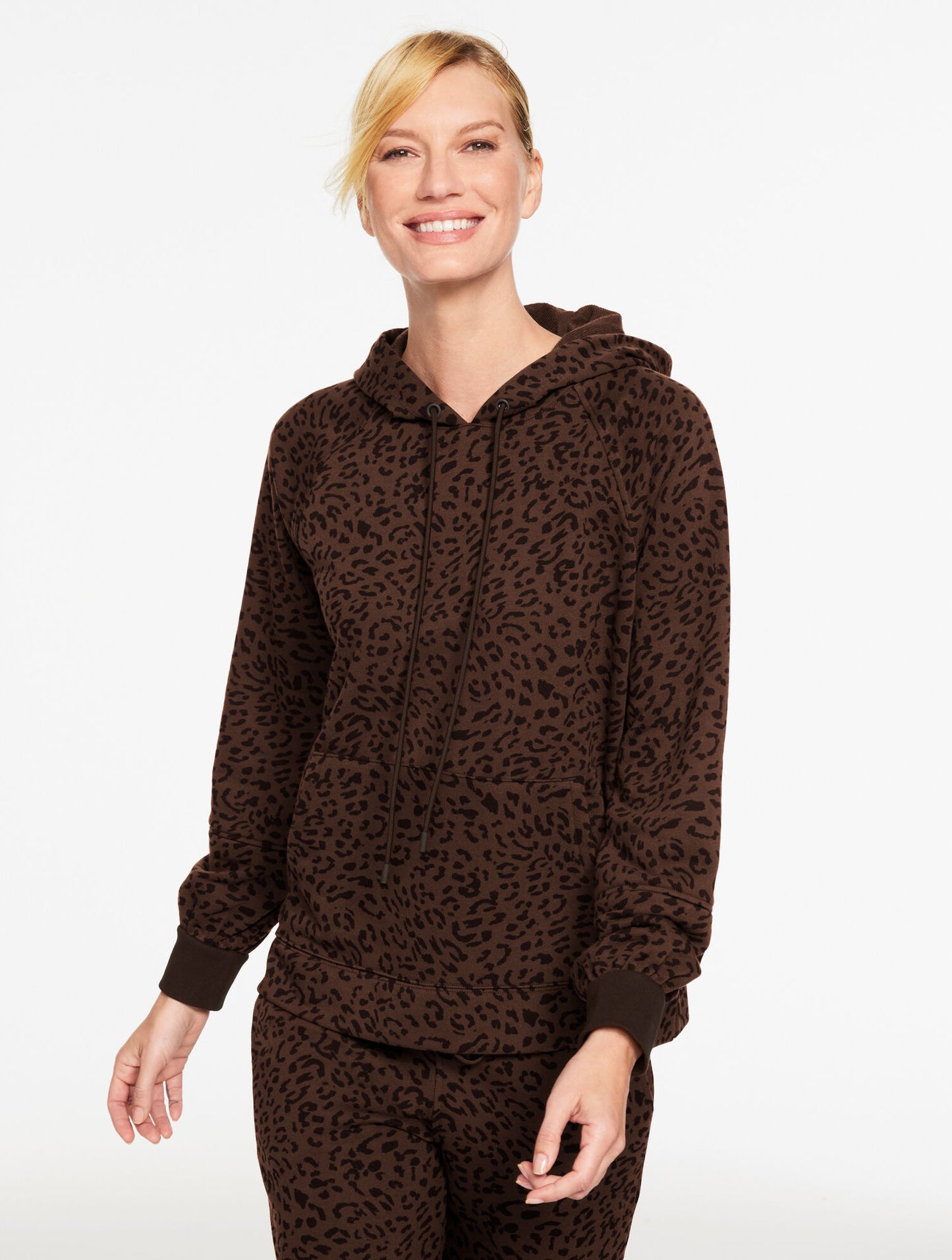 French Terry Hoodie - Tonal Cheetah