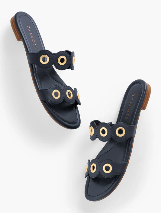 Camy Eyelet Nappa Slides
