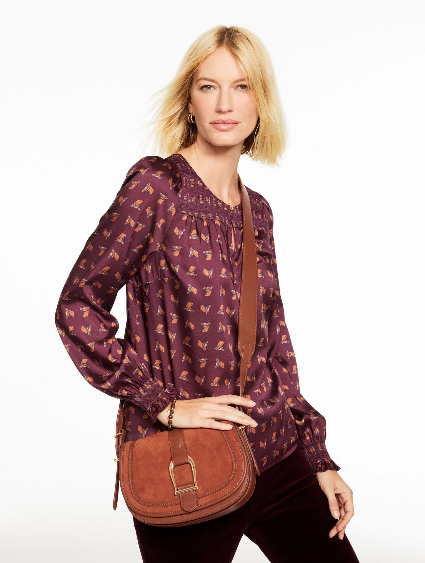 Suede & Leather Saddle Bag