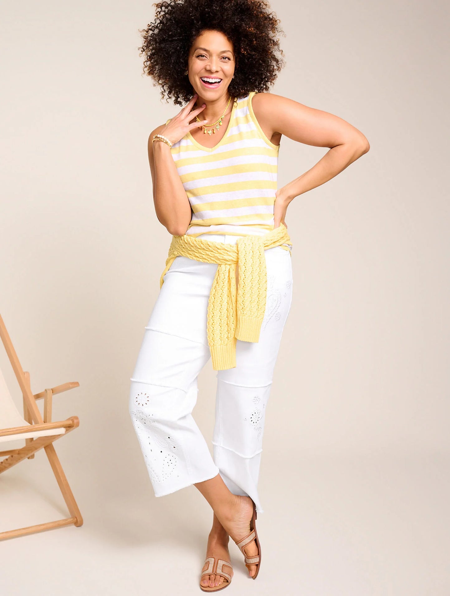 Linen Blend V-Neck Tank