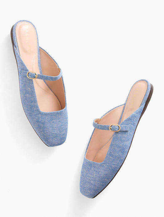 Sloan Mary Jane Denim Mules