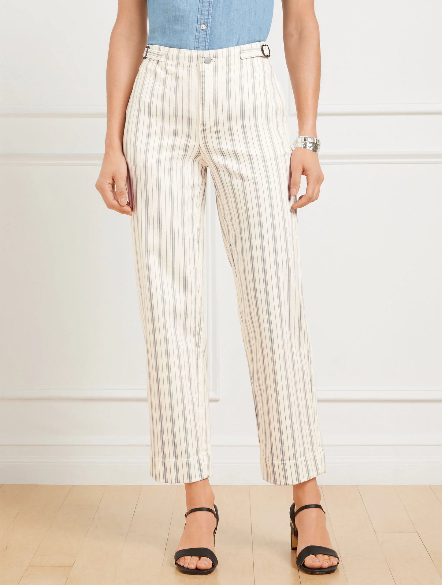 Straight Ankle Jeans - Hillside Stripe