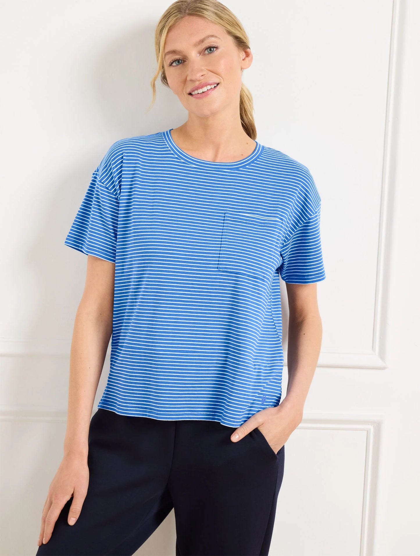 Supersoft Jersey Boxy Crewneck Tee - Essex Stripe