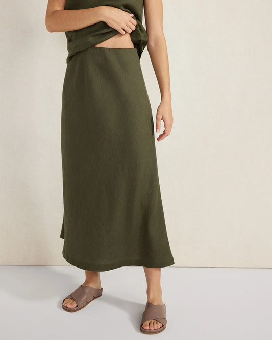 Linen Midi Skirt