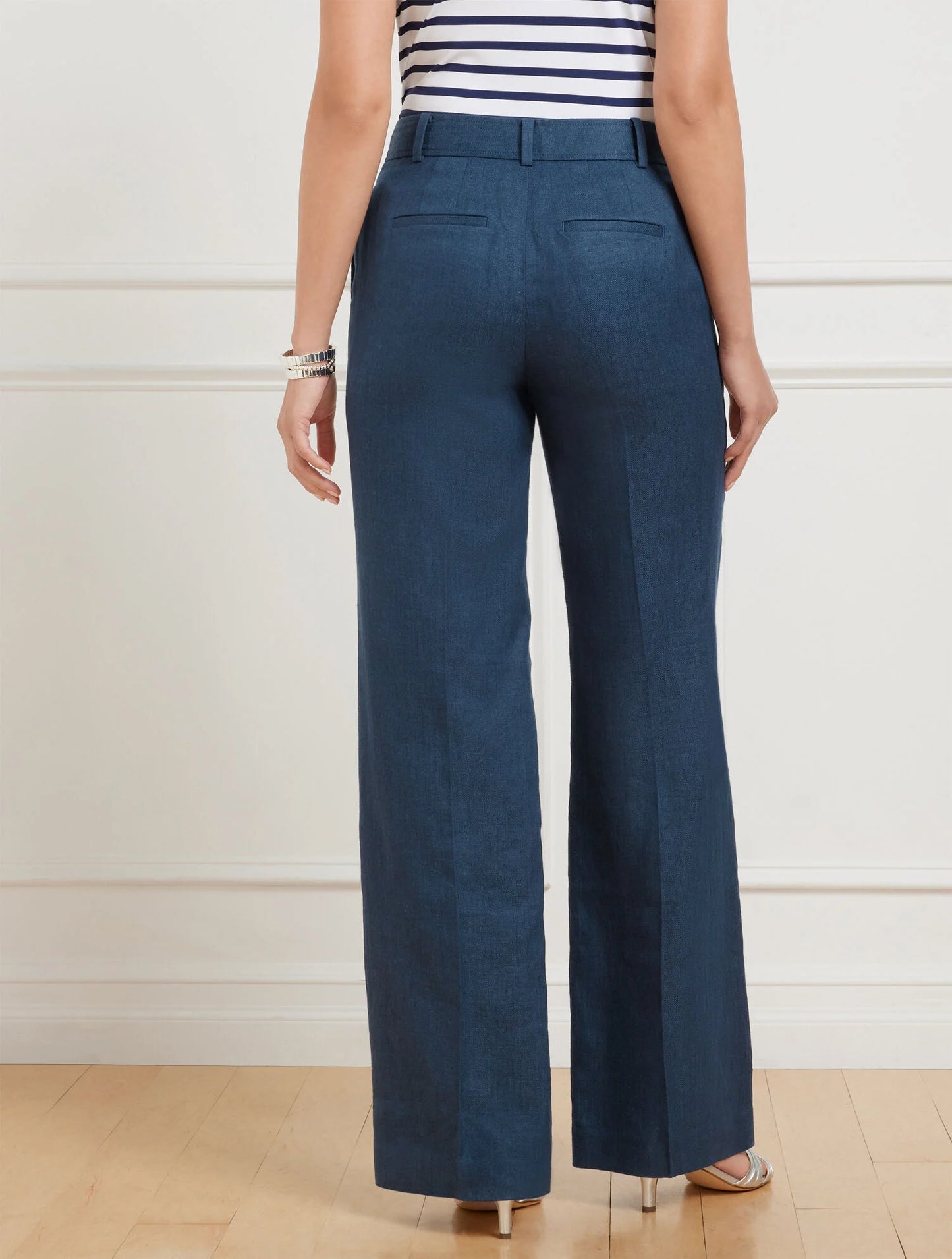 Talbots Greenwich Wide Leg Linen Pants - Cross Dyed