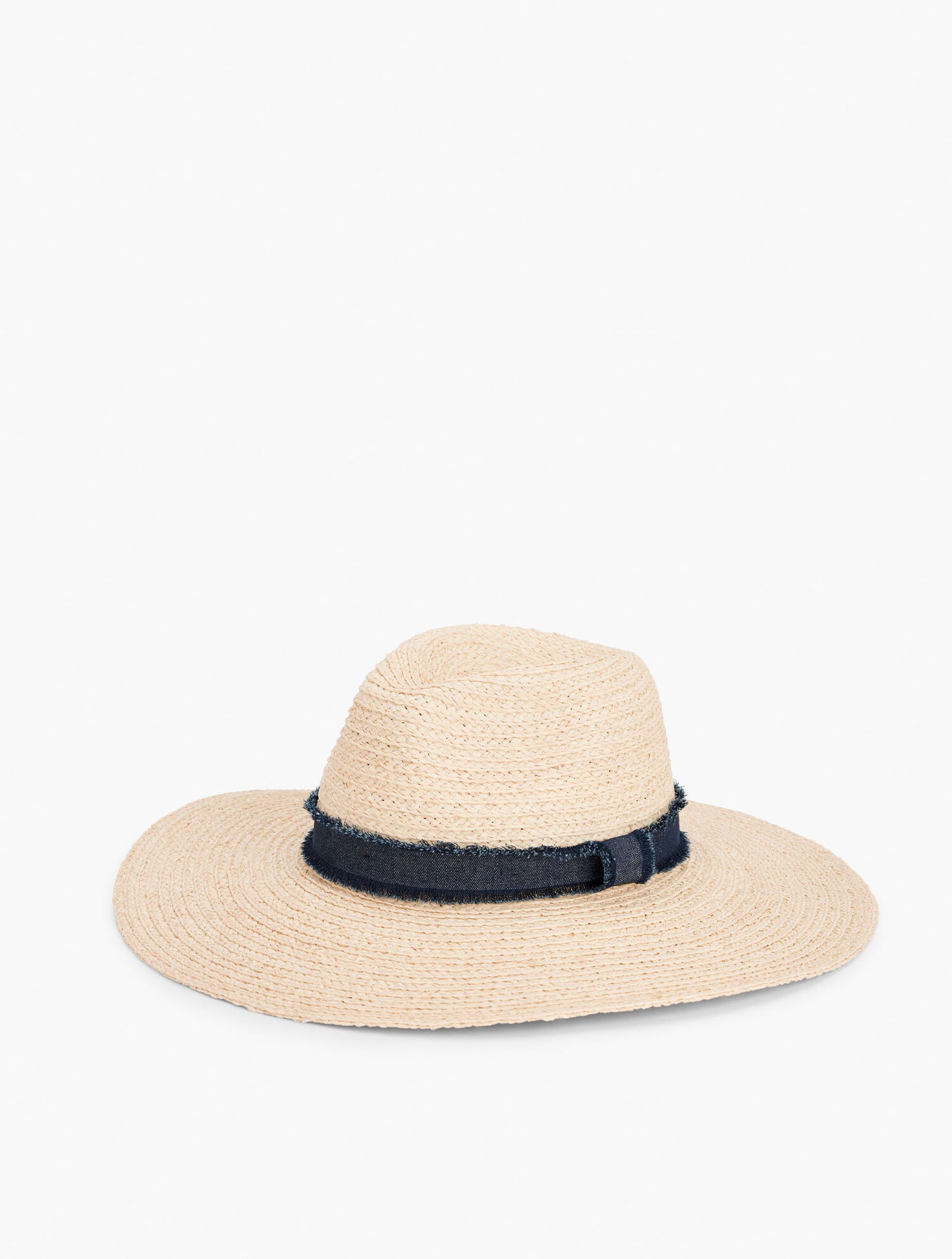Frayed Trim Floppy Hat
