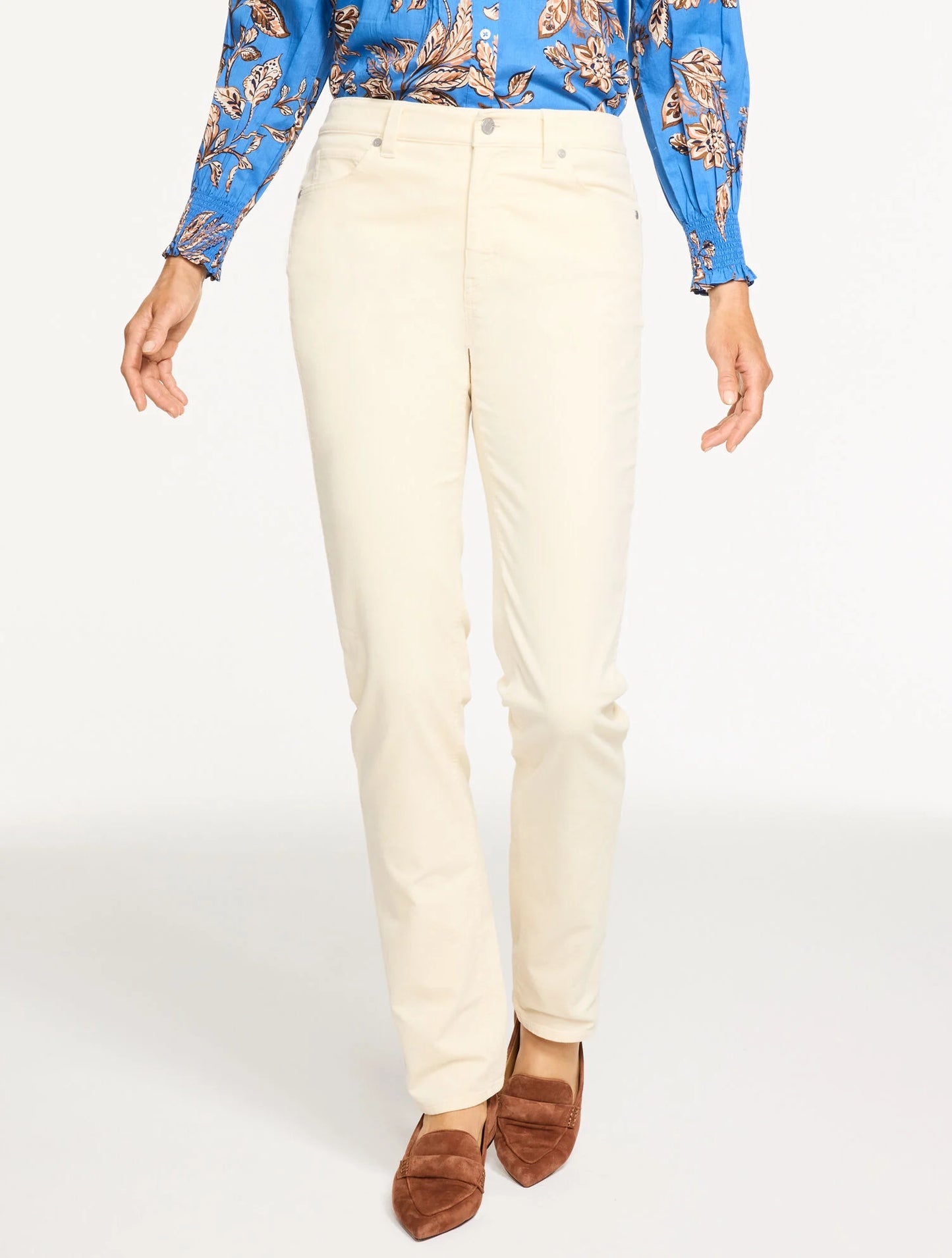 Straight Leg Stretch Corduroy Pants - Curvy Fit