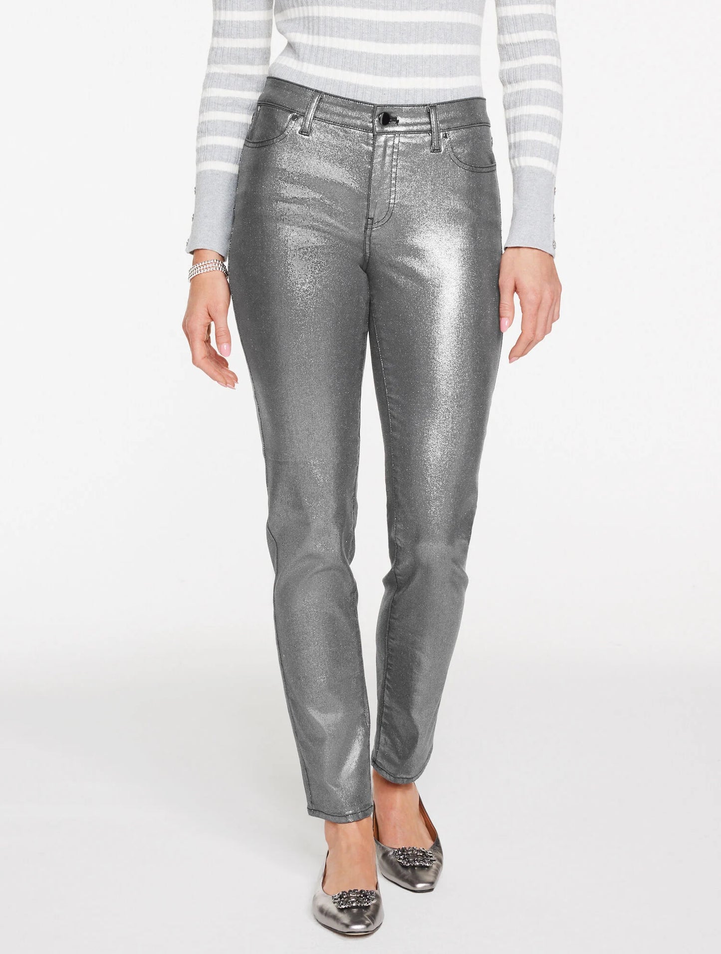 Slim Ankle Jeans - Pewter Foil