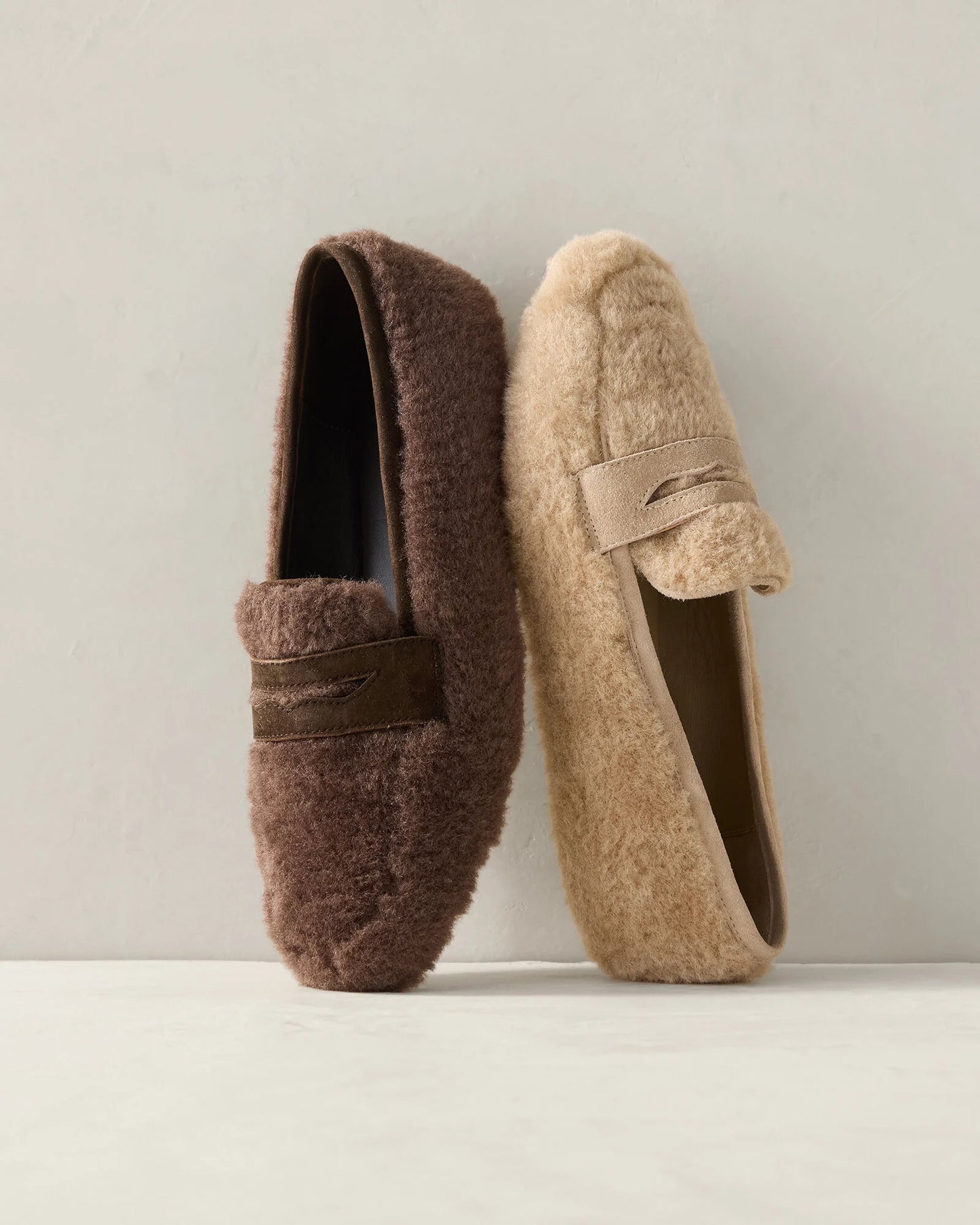 Sherpa and Leather Moccasins