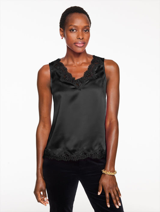 Lace Trim Satin Camisole