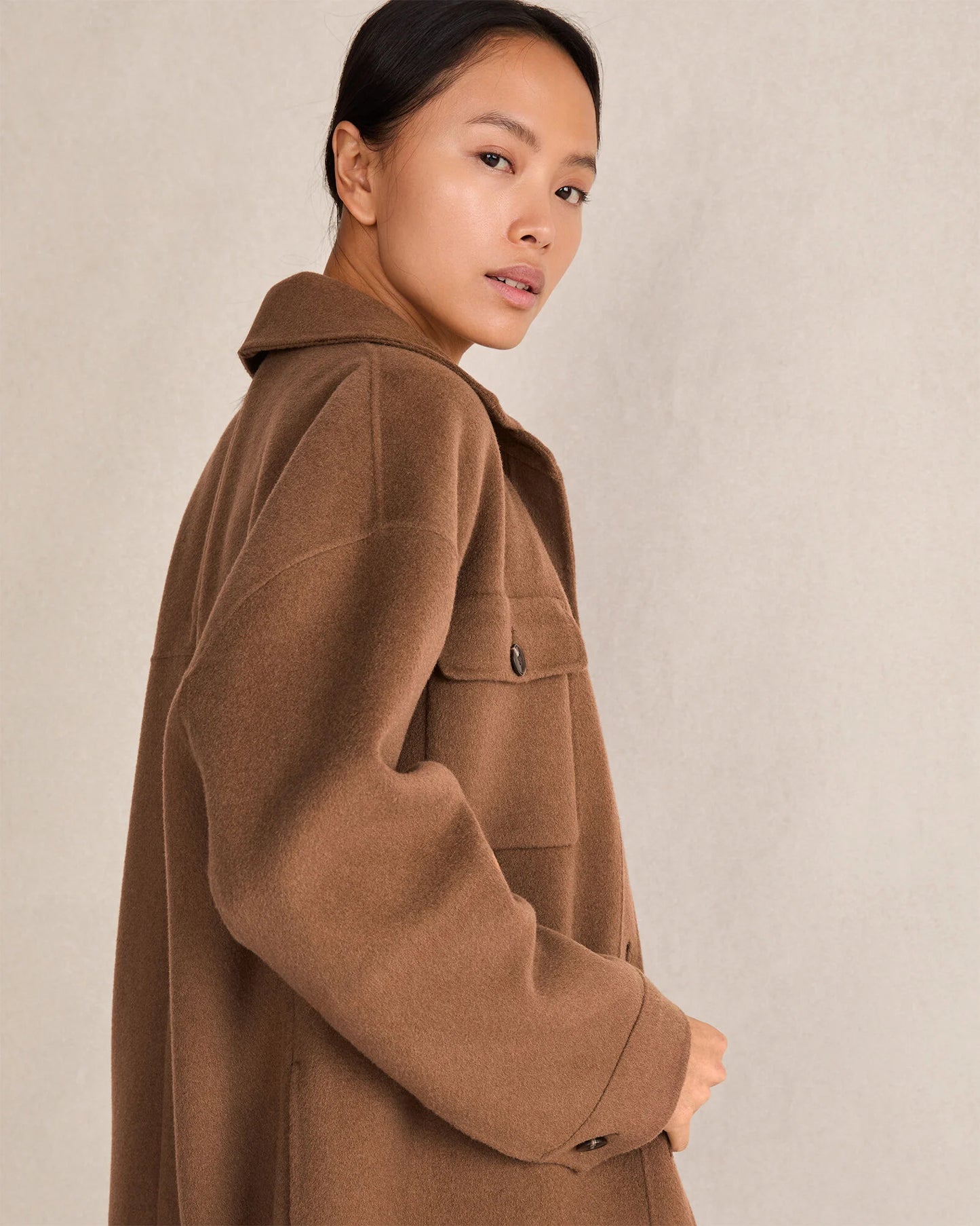 Wool Blend Oversized Shacket