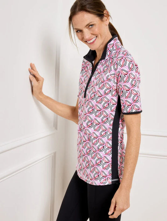 UPF 50+ Piqué Half-Zip Polo - Interlacing Loops