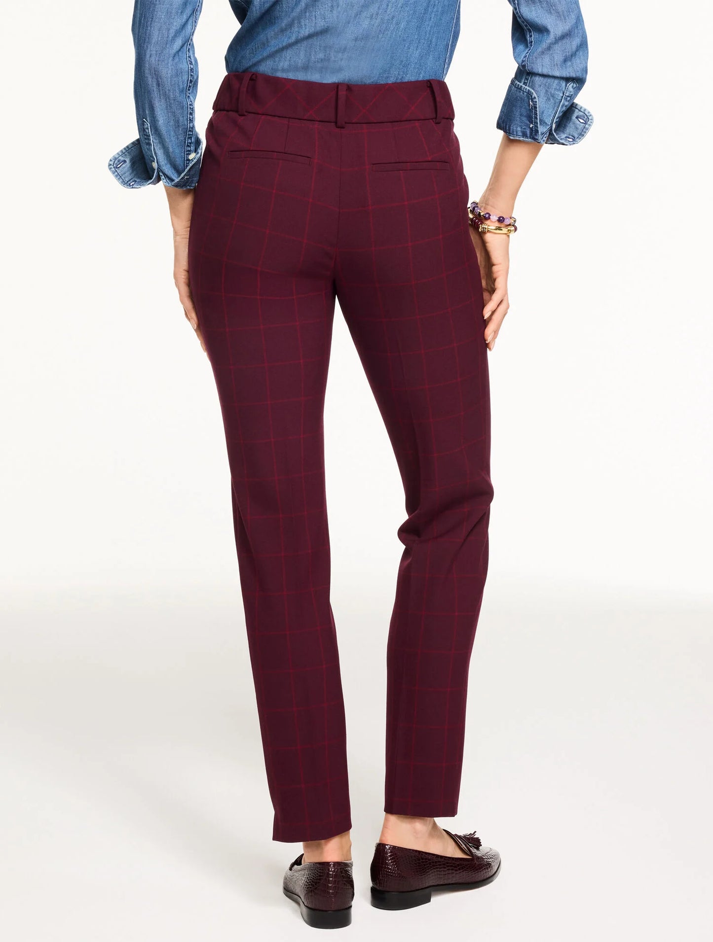 Talbots Hampshire Straight Ankle Pants - Autumn Windowpane