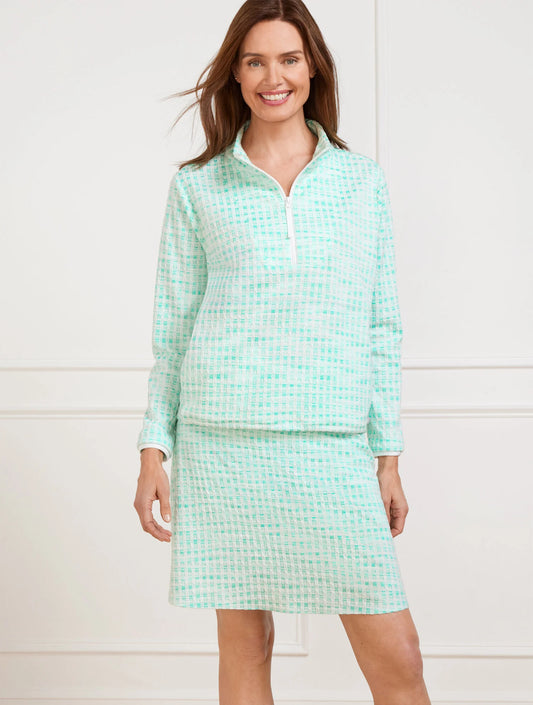 Bungee Hem Half-Zip Sweatshirt - Picnic Plaid